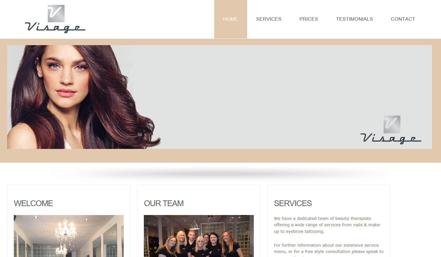 Visage hair and beauty website